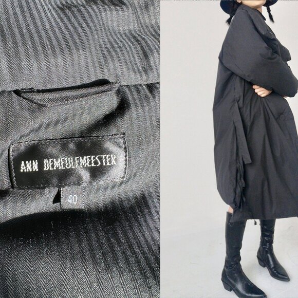 Ann Demeulemeester black deconstructed puffy duvet oversize coat maxi UNISEX - Picture 10 of 10